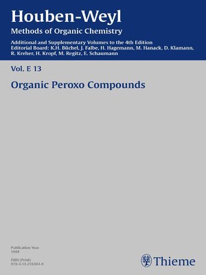 cover image of Houben-Weyl Methods of Organic Chemistry Volume E 13 Supplement